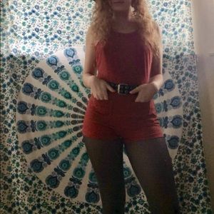 Forever 21 Burnt Orange Suede Romper